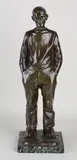 Boer met klompen by Groot antiek bronzen figuur op marmeren basement, Groot antiek bronzen figuur op marmeren basement, sold Jun 2019