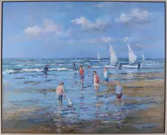 Pieter van Noort, Strandgezicht, Olieverf op linnen