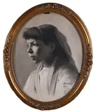 William James Müller, Meisjesportret Maria Miniscalo, Houtskool opgehoogd met wit