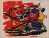Abstracte compositie by Karel Appel, Lithografie op papier, sold Apr 2019