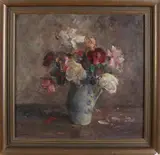 Dirk Meeles, Keulse vaas met rozen, Olieverf op linnen