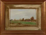 Adriaan Groenewegen, Boerderij met paardenspan, Olieverf op linnen