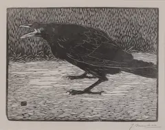Jan Mankes, Kraai, Houtsnede op papier