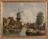 P.J.A. Wagemans, Gezicht op Delfshaven, Olieverf op linnen