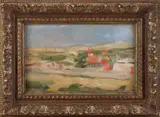 Hart Ferdinand Nibbrig, Dorp in de duinen, Olieverf op paneel