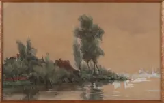 Hobbe Smith, Riviergezicht, Aquarel op papier