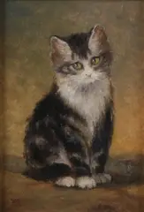 Monogram H.R., Poezen portret, Olieverf op paneel
