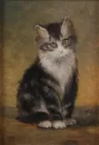 Monogram H.R., Poezen portret, Olieverf op paneel