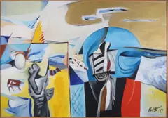 Dirkjan Ribbeling, Abstract, Olieverf op linnen