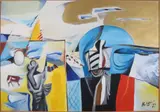 Dirkjan Ribbeling, Abstract, Olieverf op linnen
