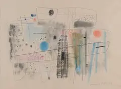 Veronica Pellan? '58, Modern abstract, Gemengde techniek op papier