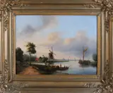 Romantisch riviergezicht by Onduid. gesig., Olieverf op linnen. Áfmeting: 42 x 28 cm, sold Apr 2019