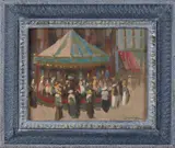 Jean Léon, Carrousel met figuren, Olieverf op paneel