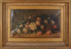 C.E.V. Dapper, Rozen stilleven, Olieverf op linnen