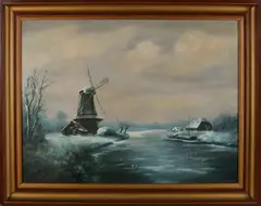 Catharina Klein, Hollands wintergezicht, Olieverf op linnen