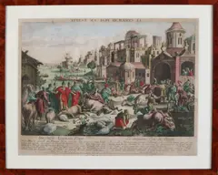 18e Eeuwse gravure, Die Fünfte Egyptische Plage, 18e Eeuwse gravure