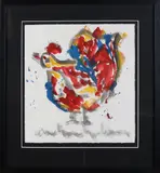 Spetterkip by Anton Heyboer, Olieverf op papier, sold Apr 2019