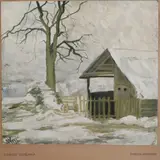 Koningin Wilhelmina, Houten schuur in besneeuwd landschap, 1932, Lithografie op papier