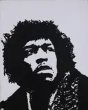 Verso Phil May, Jimmy Hendrix, Olieverf op linnen