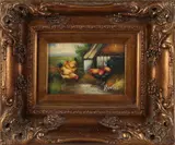 Kippen bij schuur by Onduid. gesig., Olieverf op paneel, sold Apr 2019