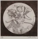 Simon Dittrich, Fluitspelende figuur, Ets op papier