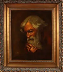 Portret man met baard by P.P. Schuurman, Olieverf op linnen, sold Apr 2019