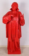Groot 19e eeuws houtgestoken kerkelijk Heilig figuur, 19e eeuw