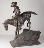 Zeer groot bronzen figuur, Cowboy