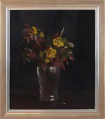 Herman Bogman Jr., Vaas met bloemen, Olieverf op linnen