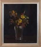 Herman Bogman Jr., Vaas met bloemen, Olieverf op linnen