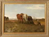 Evert Rabbers, Boer met paardenspan, Olieverf op linnen
