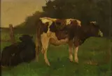 Hendrikus Alexander van Ingen, Twee koeien, Olieverf op paneel