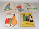 5x Bladmuziek, 1930, Vijf maal bladmuziek met voorpagina's lithografie Willy Sluyter