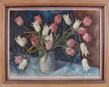 Alex Asperslagh, Vaas met tulpen, Olieverf op linnen