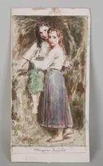 Dans les bois by William-Adolphe Bouguereau, Aquarel op papier, sold Jan 2019