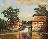 Henk Reerink, Watermolen Haaksbergen, Olieverf op linnen