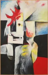 Atelier Dirkjan Ribbeling, Abstracte voorstelling, Olieverf op linnen