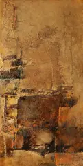 J. van Duyn, Manga Hiti, Moderne acryl compositie met jute en zandtechniek