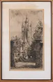 Wim Hofker, Pad naar kerk, Ets op papier