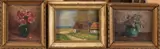A.S. Fontein etc, 3x Miniatuur, Olieverf op paneel