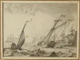 Ets Ludolf Backhuysen, Hollandse schepen te West Friesland, Ets Ludolf Backhuysen