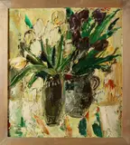 Pang Yongjie, Vaas met bloemen, Olieverf op linnen