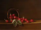 Stilleven met frambozen by C. Cornelisz, Olieverf op paneel, sold Jan 2019