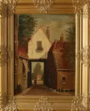 Van Dijk, Vrouw bij stadspoort, Olieverf op linnen