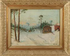 Monogram C.W., Winters berglandschap, 1905, Olieverf op linnen