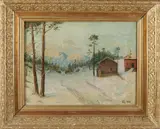 Monogram C.W., Winters berglandschap, 1905, Olieverf op linnen