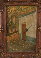 C.J. van der Aa, Het witte muurtje Almelo, Olieverf op paneel