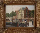 Jan Kelderman, Gracht Amsterdam, Olieverf op linnen