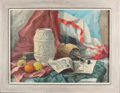 J. Westendorp, Stilleven met vaas, Olieverf op linnen