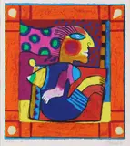Clemens Briels '62, Surrealistische figuur, Lithografie op papier